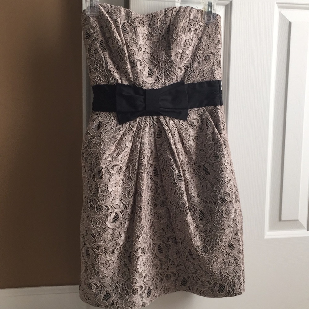 H&M strapless lace dress with bow detail